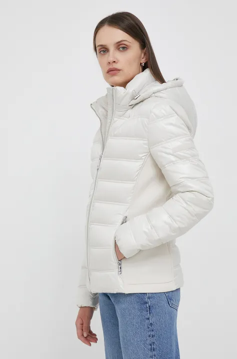 Calvin Klein geaca femei, culoarea bej, de iarna