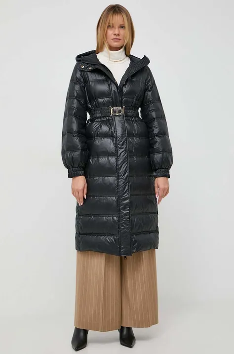 Пухова куртка Twinset жіноча колір чорний зимова