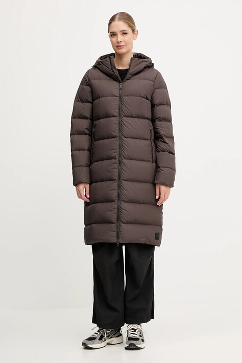 Jack Wolfskin kurtka puchowa Frozen Palace damska kolor brązowy 1204133