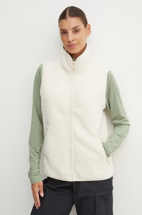 Jack Wolfskin vesta femei, culoarea bej, de tranzitie