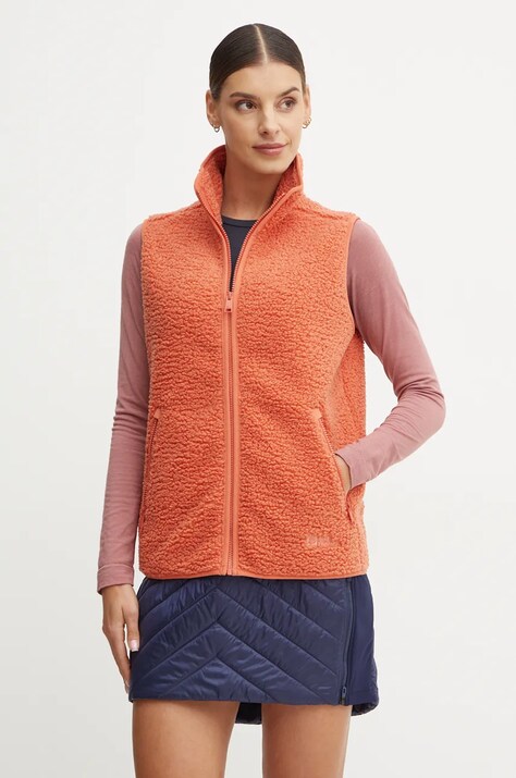 Jack Wolfskin vesta femei, culoarea portocaliu, de tranzitie