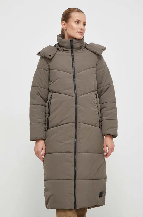 Jack Wolfskin geaca femei, culoarea gri, de iarna