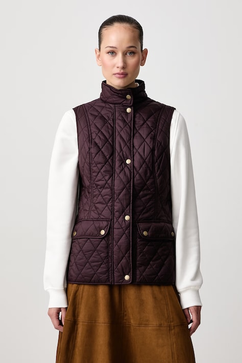 Barbour Bezrękawnik damski Otterburn Quilted Gilet bordowy LGI0003