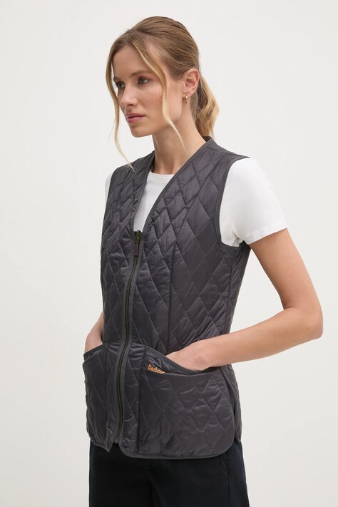 Barbour vesta femei, culoarea albastru marin, de tranzitie