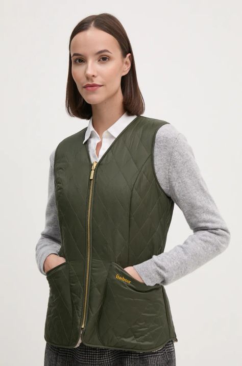 Barbour vesta cu doua fete femei, culoarea verde, de tranzitie