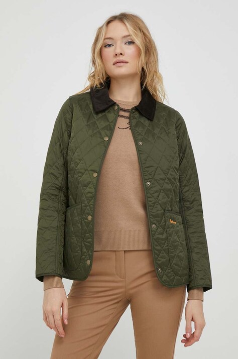Barbour geaca femei, culoarea verde, de tranzitie