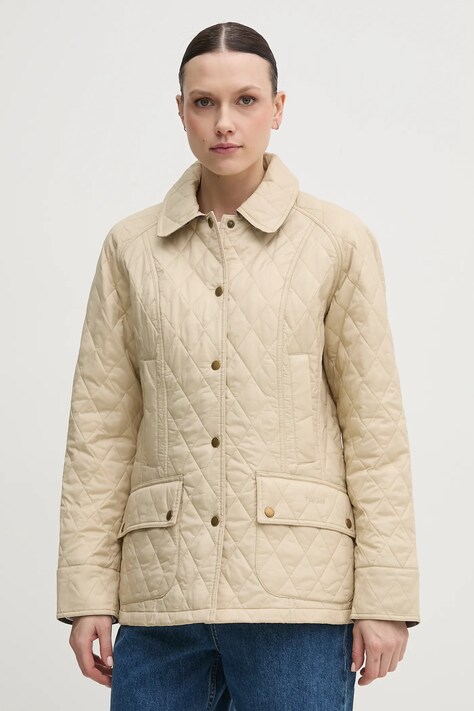 Куртка Barbour жіноча колір бежевий перехідна