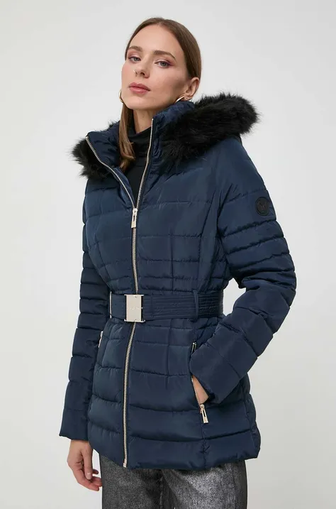 Péřová bunda Morgan dámská, tmavomodrá barva, zimní