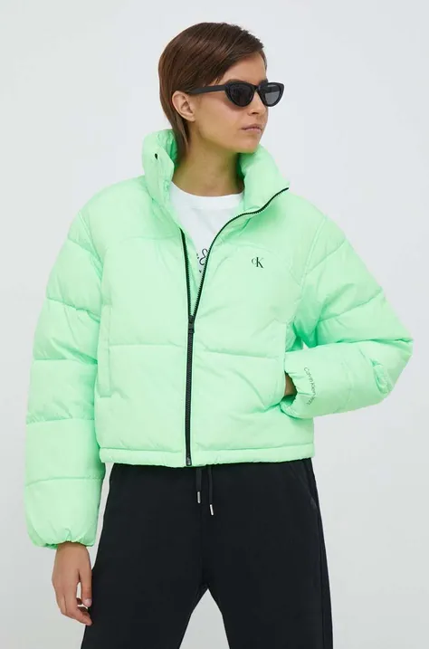 Jakna Calvin Klein Jeans za žene, boja: zelena, za zimu, oversize