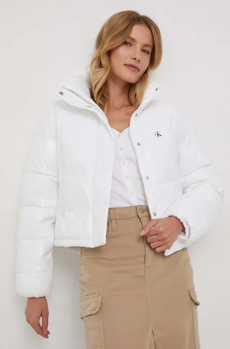 Calvin Klein Jeans kurtka damska kolor biały zimowa oversize