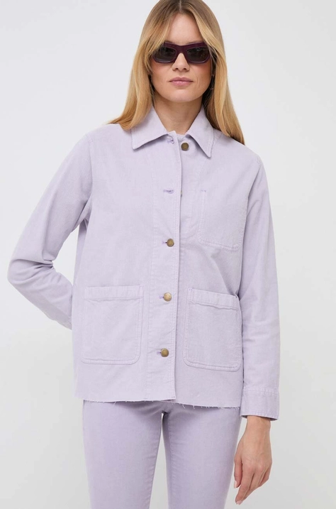 MAX&Co. geaca din velur culoarea violet, de tranzitie, oversize