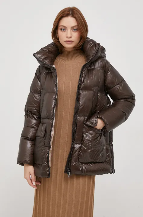 Пухова куртка Hetrego жіноча колір коричневий зимова