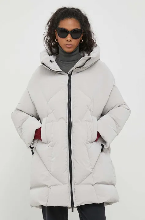 Pernata jakna Hetrego za žene, boja: bež, za zimu, oversize