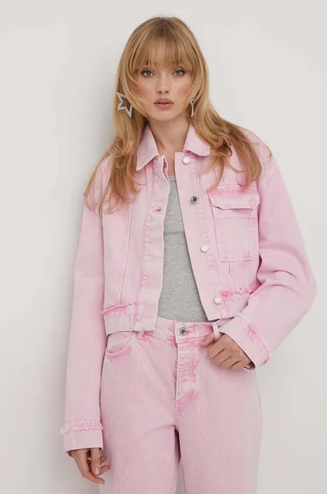 Джинсова куртка Stine Goya Margaux жіноча колір рожевий перехідна oversize
