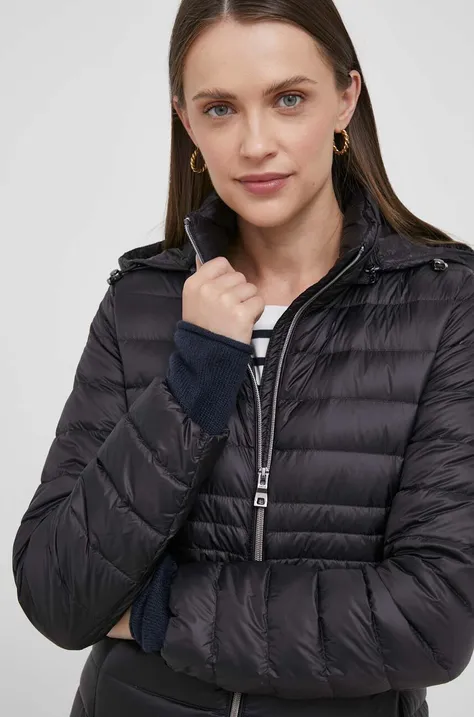 Пухова куртка Geox жіноча колір чорний перехідна