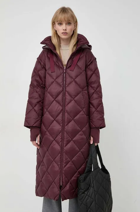 Пуховая куртка Marella женская цвет бордовый зимняя
