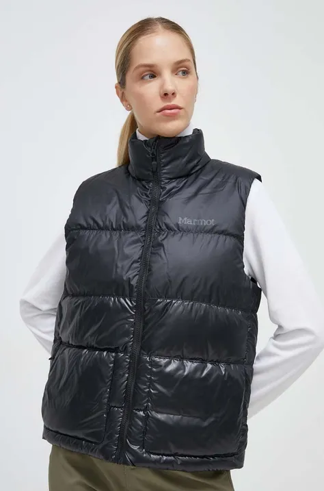 Športová páperová vesta Marmot Guides čierna farba, zimná