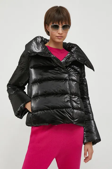 Artigli rövid kabát női, fekete, téli, oversize