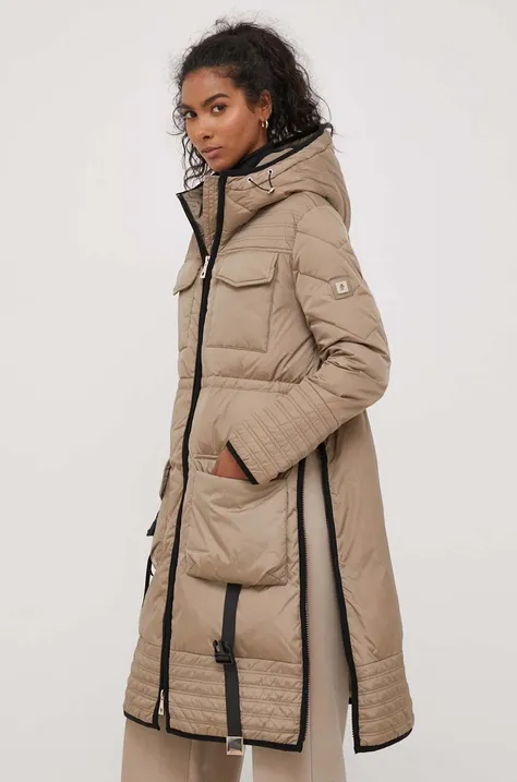 Páperová bunda Tiffi dámska, béžová farba, zimná
