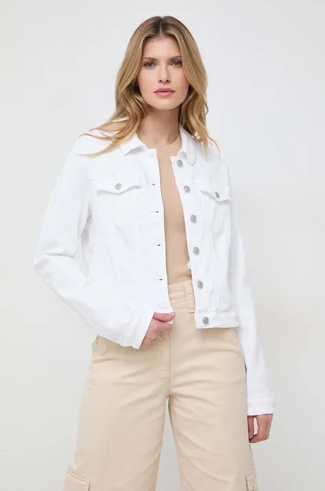 Guess kurtka jeansowa damska kolor biały przejściowa W2GN0E D3AF5