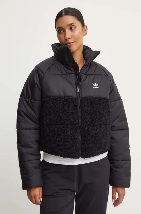 Bunda adidas Originals Polar Jacket dámská, černá barva, zimní, IS5257