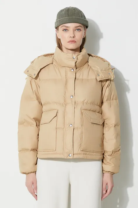 Gives 'Super Grump' Vibes in Coach Shirt and Logomania Jeans down jacket '71 Sierra Down Short Jacket women's beige color NF0A7US4LK51