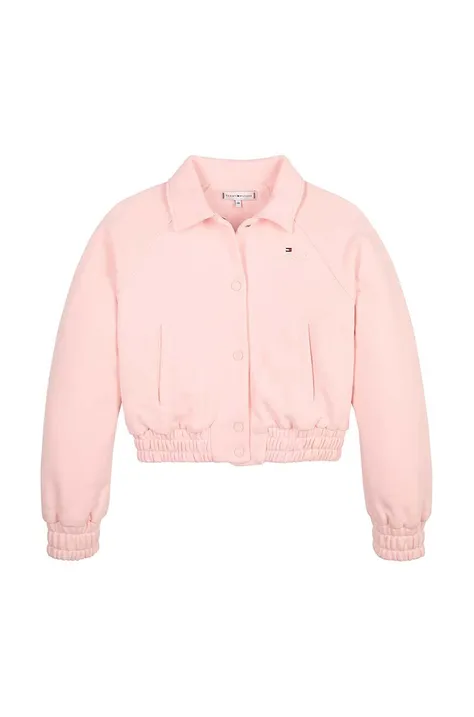 Дитяча куртка Tommy Hilfiger колір рожевий