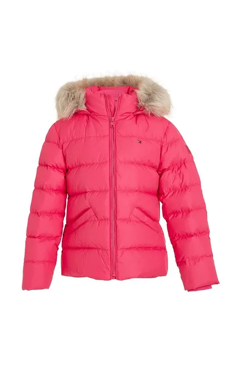 Dječja pernata jakna Tommy Hilfiger boja: ružičasta