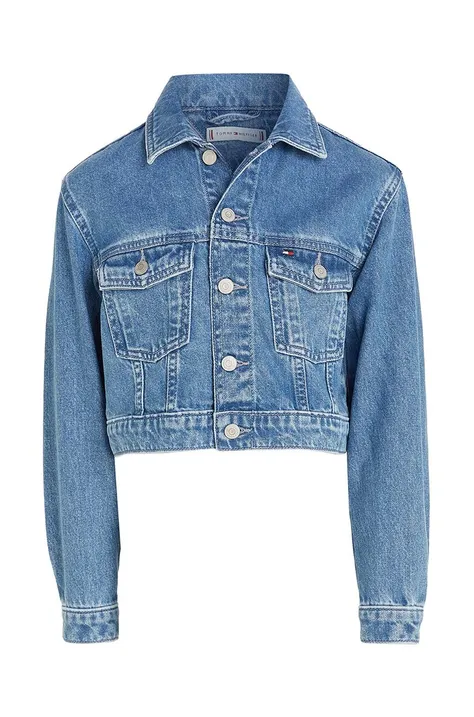 Tommy Hilfiger kurtka jeansowa dziecięca kolor niebieski