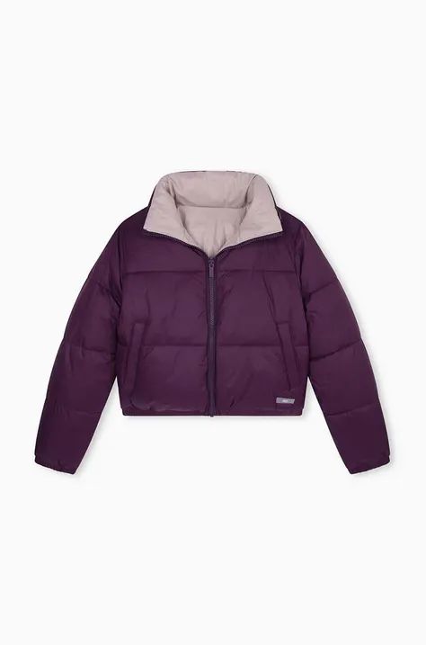 Αναστρέψιμο παιδικό μπουφάν DKNY χρώμα: μοβ