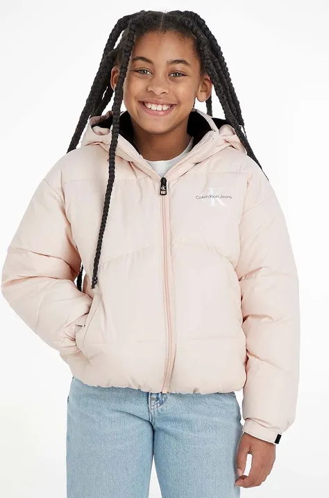 Дитяча куртка Calvin Klein Jeans колір рожевий