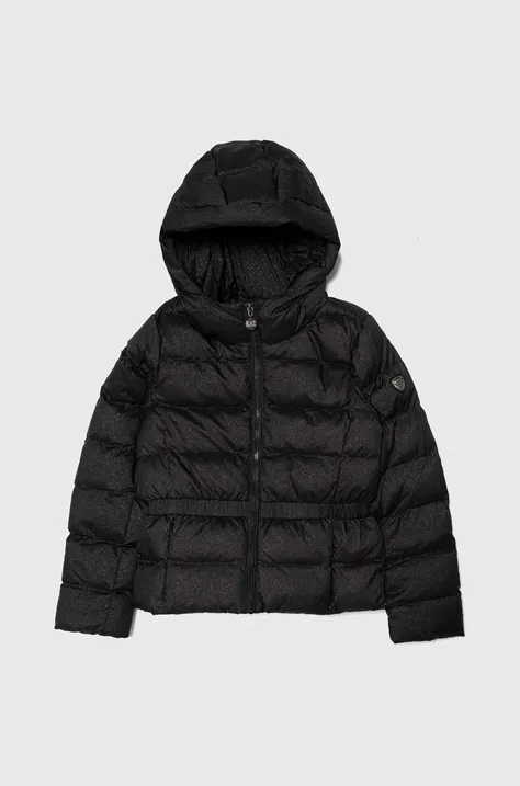 Otroška jakna EA7 Emporio Armani črna barva