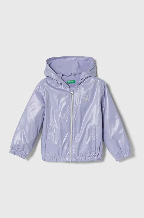 Дитяча куртка United Colors of Benetton колір фіолетовий