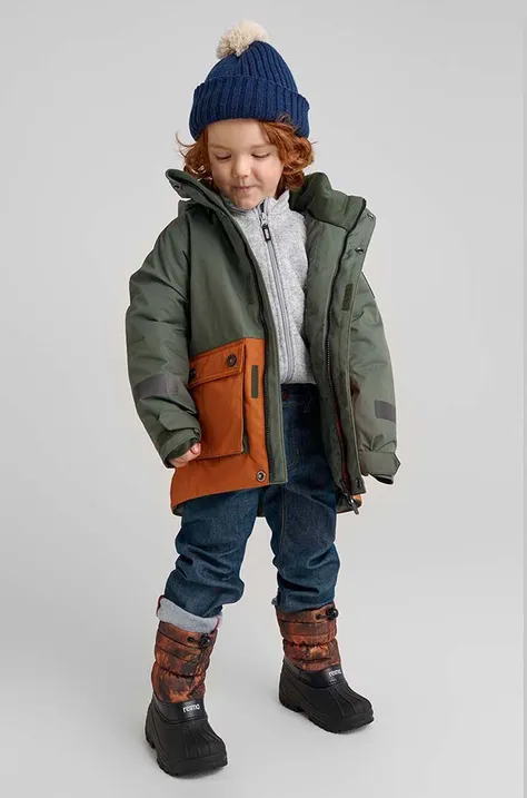 Detská zimná bunda Reima Luhanka zelená farba