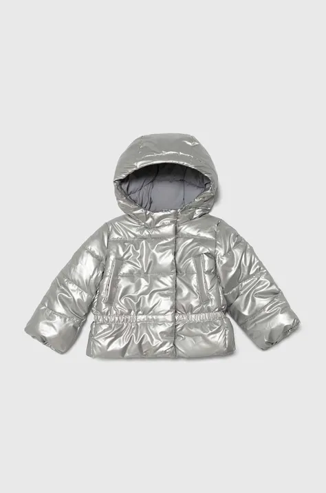 Дитяча куртка United Colors of Benetton колір срібний