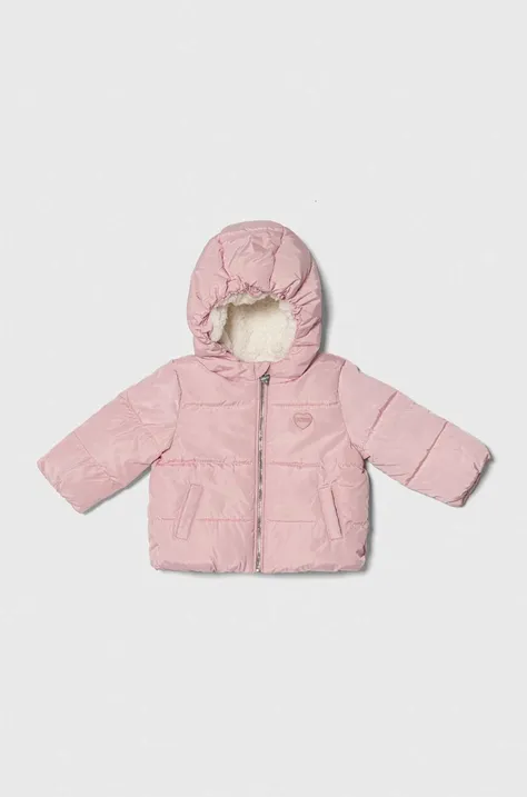 Μπουφάν μωρού Guess χρώμα: ροζ