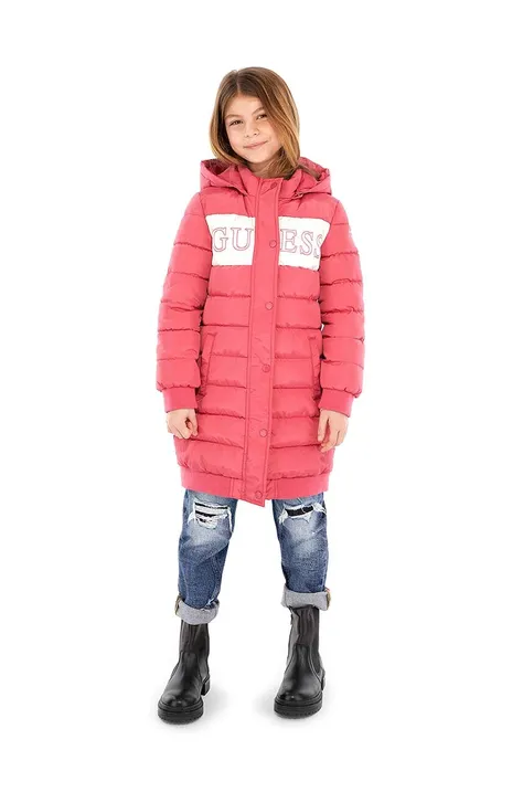 Дитяча куртка Guess колір рожевий