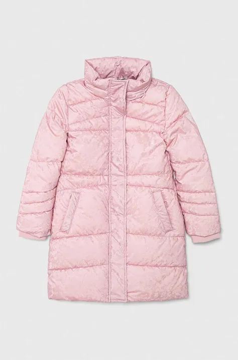 Παιδικό μπουφάν Guess χρώμα: ροζ