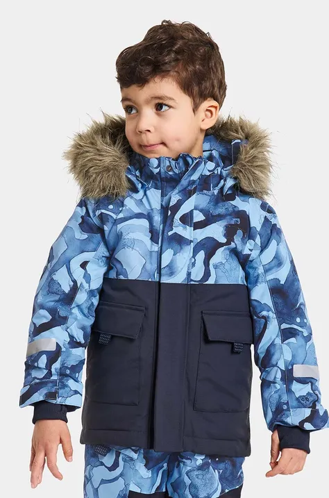 Didriksons kurtka zimowa dziecięca POLARBJÖRN PR PAR kolor niebieski