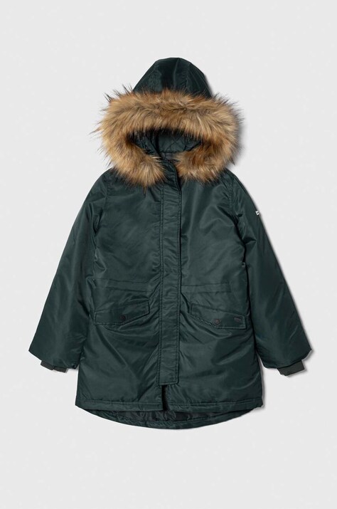 Παιδικό μπουφάν Pepe Jeans Outerw Heavy χρώμα: πράσινο