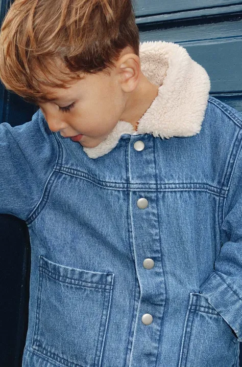 Konges Sløjd kurtka jeansowa dziecięca kolor niebieski