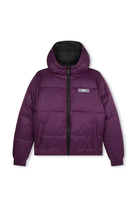 Otroška dvostranska jakna Dkny vijolična barva