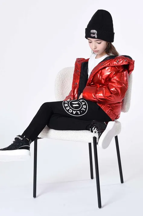 Otroška jakna Karl Lagerfeld rdeča barva