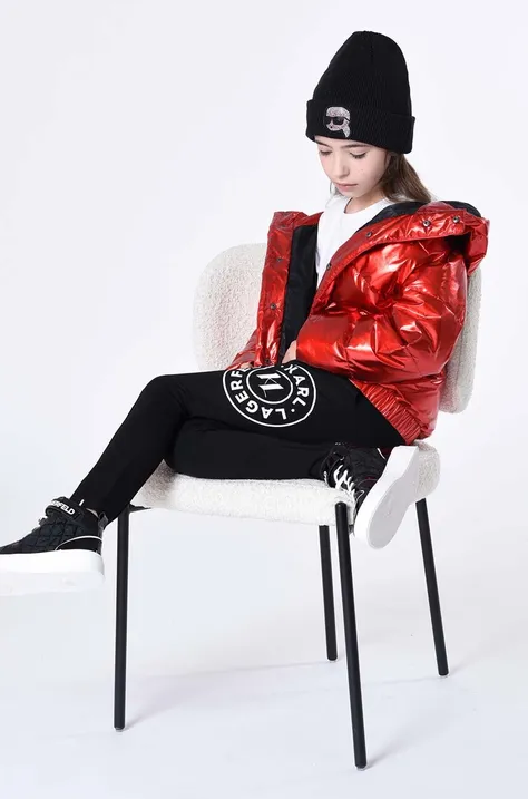 Otroška jakna Karl Lagerfeld rdeča barva