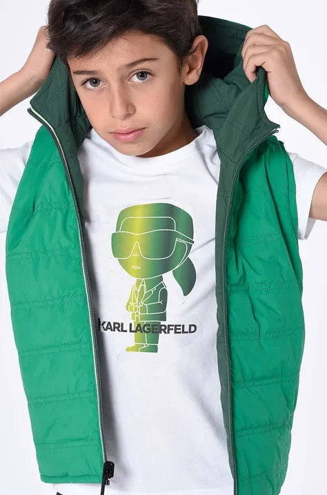 Karl Lagerfeld bezrękawnik dwustronny dziecięcy kolor zielony