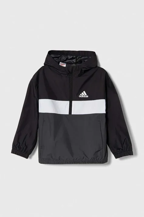 Otroška jakna adidas črna barva