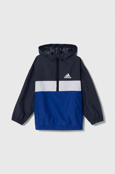 Detská bunda adidas tmavomodrá farba