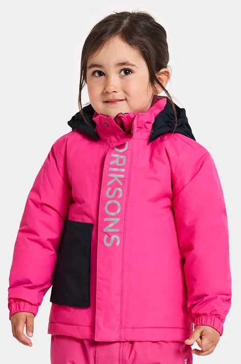 Otroška zimska jakna Didriksons RIO KIDS JKT roza barva