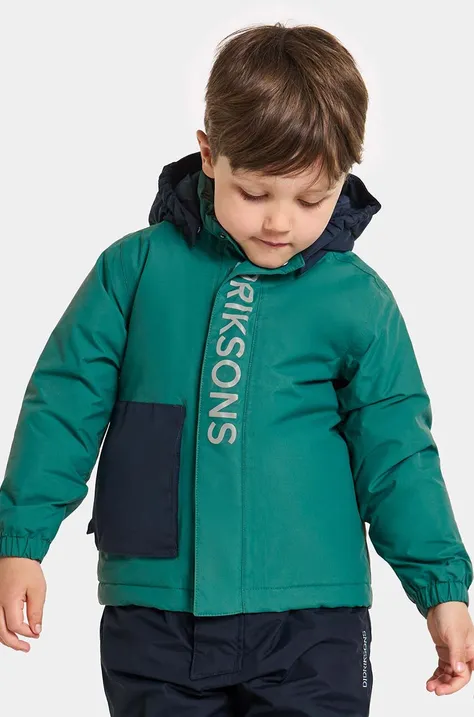 Otroška zimska jakna Didriksons RIO KIDS JKT zelena barva