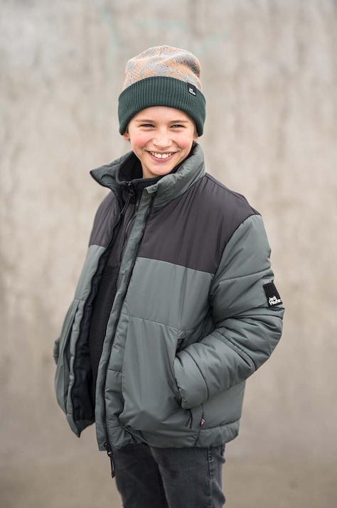 Detská bunda Jack Wolfskin TEEN INS zelená farba
